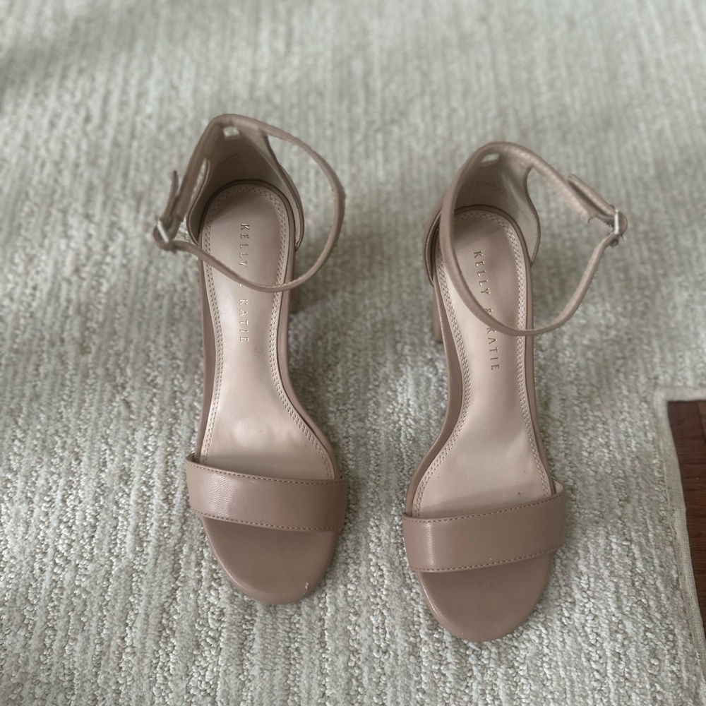 Kenneth Cole Tan Heels Ankle Strap Shoes